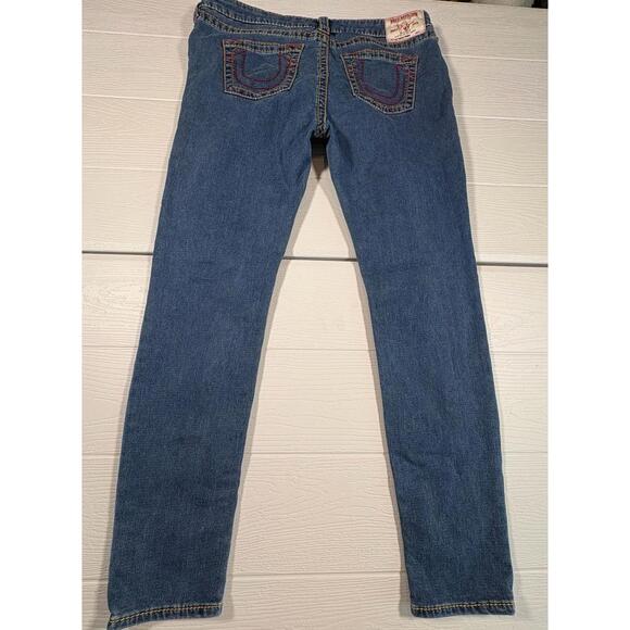 True Religion Jeans Womens Size 33 Blue Mid Rise Super Skinny (A29) - Picture 6 of 7